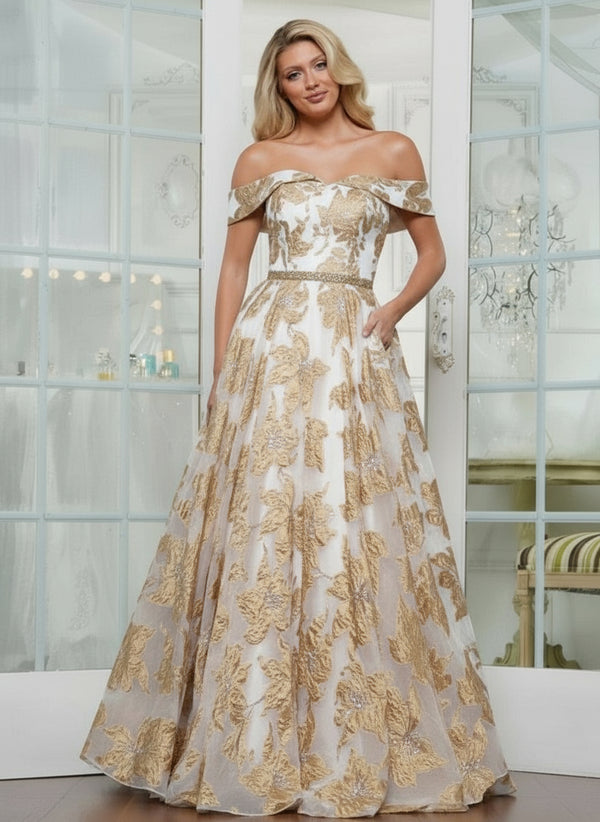 Marsoni MV1324 A Line Long Ball Gown Evening Formal Dresses