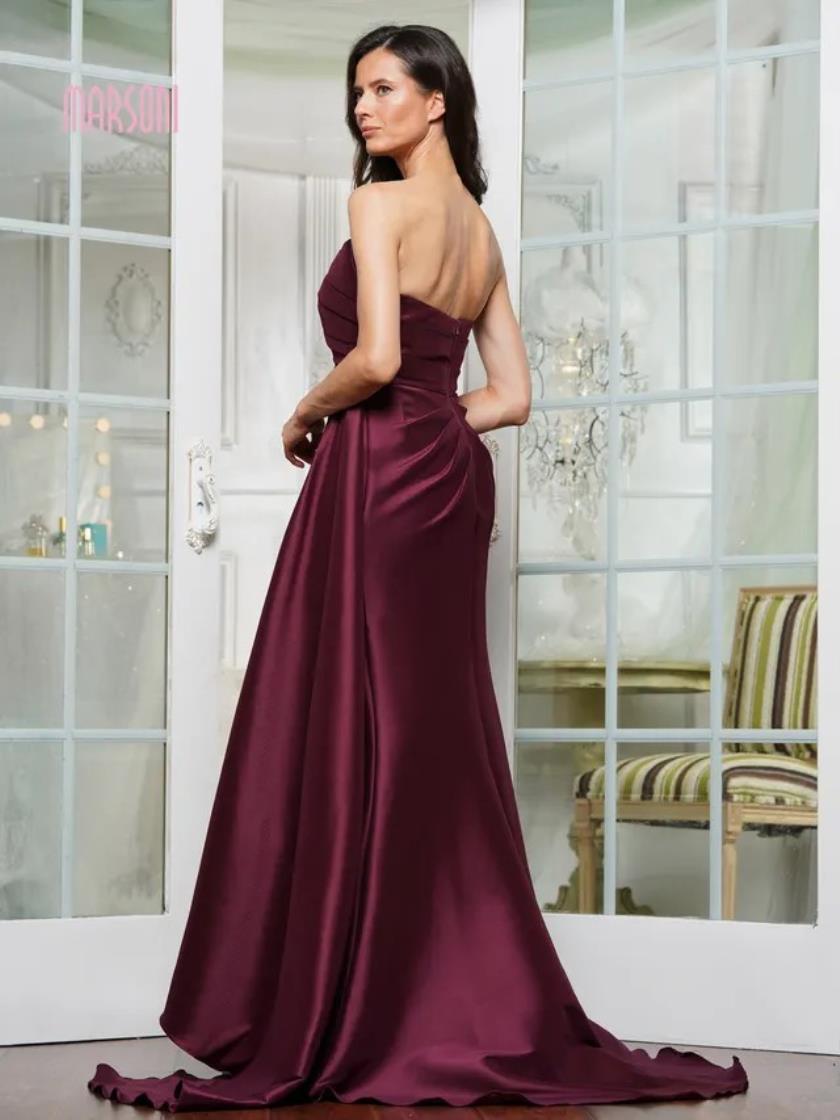 Marsoni MV1326 Long Fitted Formal Pleated Evening Dresses