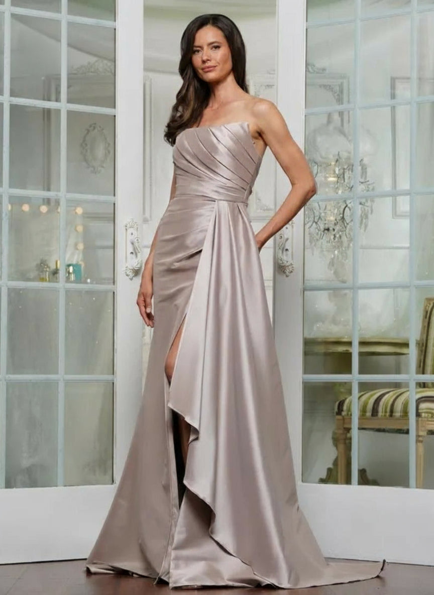Marsoni MV1326 Long Fitted Formal Pleated Evening Dresses