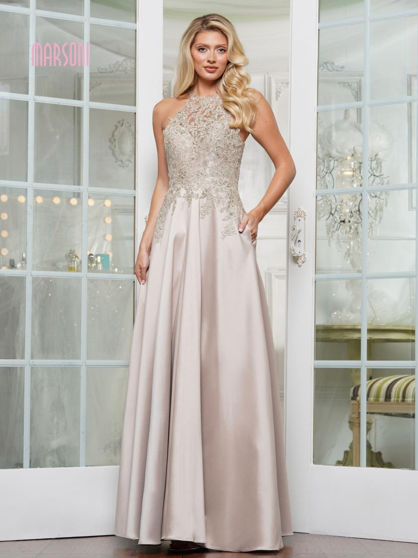 Marsoni MV1329 Long Formal A Line Evening Dresses