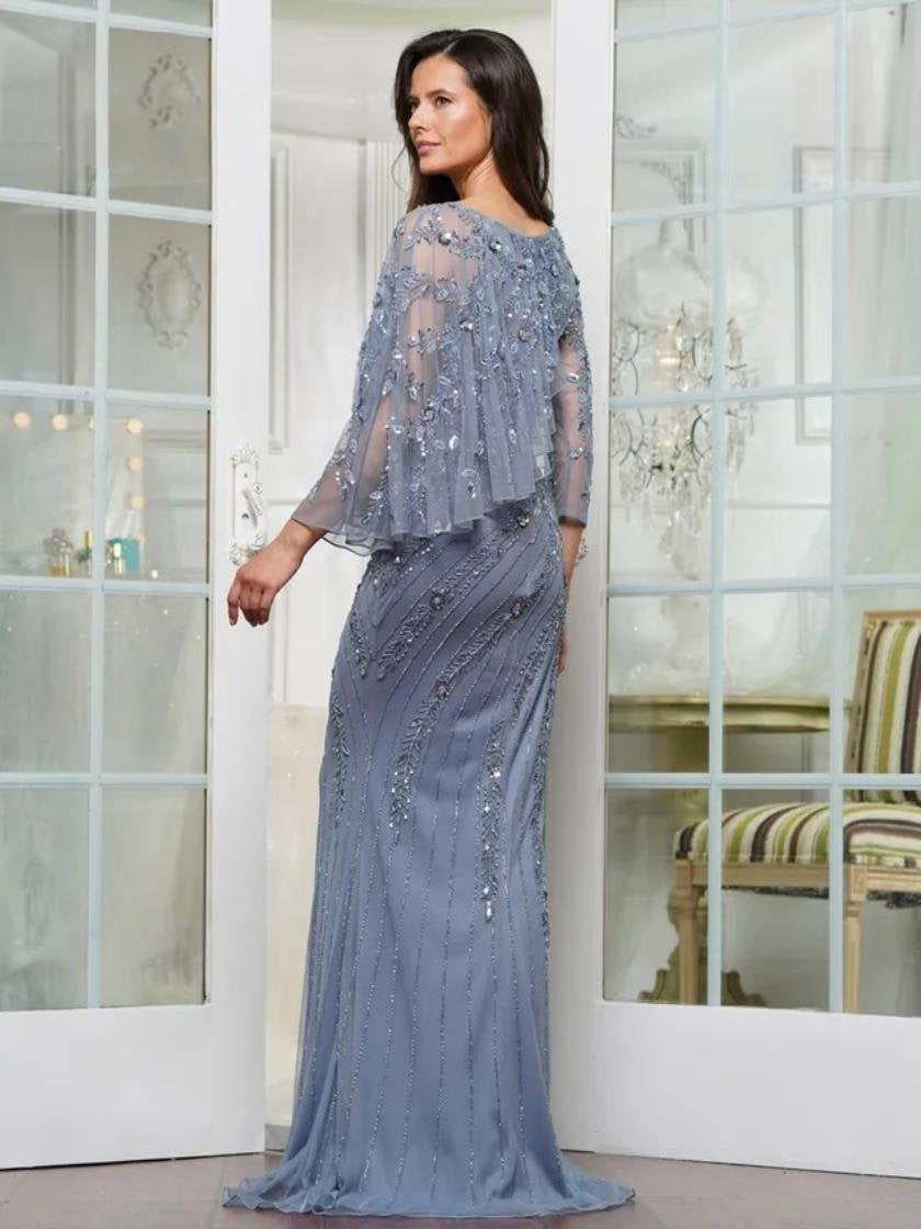 Marsoni MV1343 Beaded Long Formal Mother of the Bride Dress – The Dress  Outlet