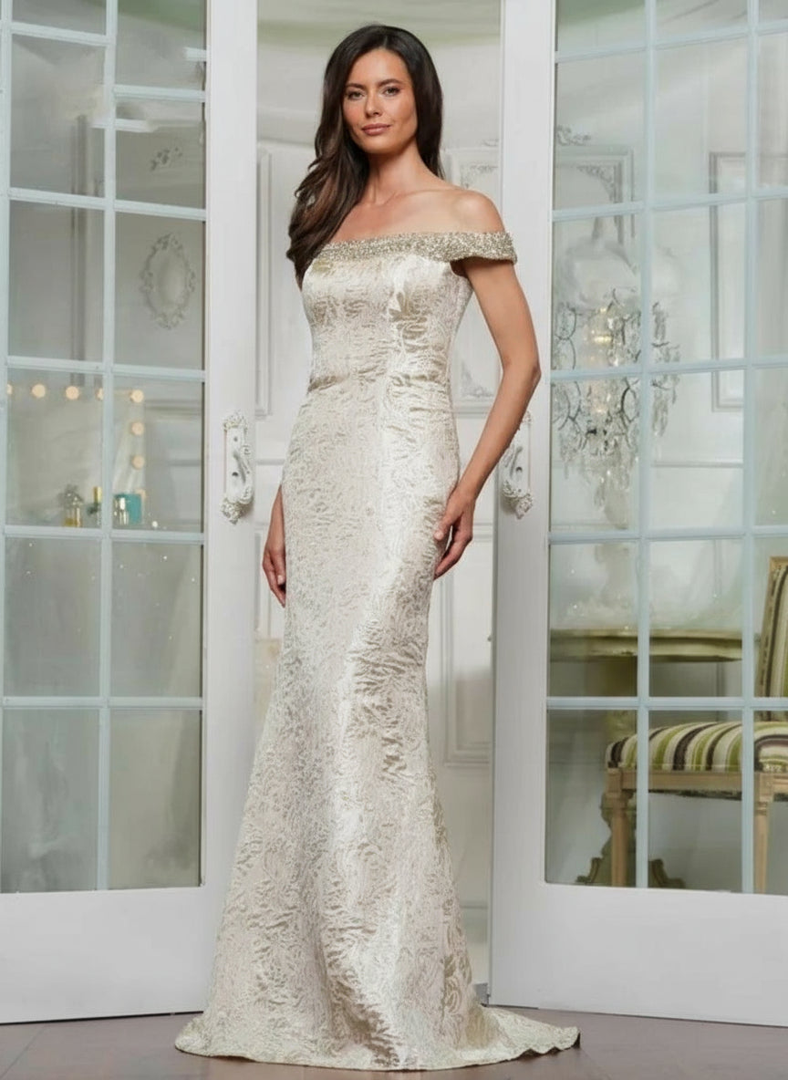 Formal Dresses Long Fitted Formal Dress Light Gold