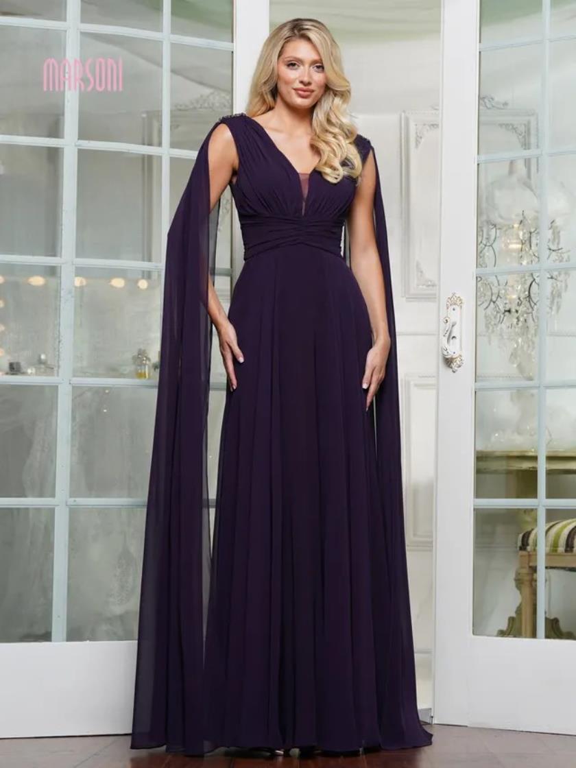 Marsoni MV1349 Long A Line Evening Formal Dress