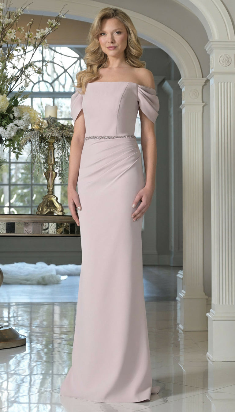 Marsoni MV1352 Fitted Long Formal Beaded Dress  Mauve