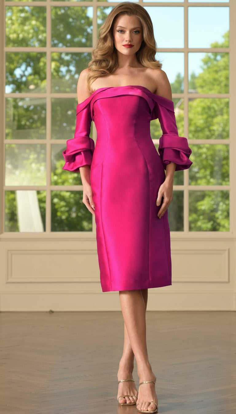 Marsoni MV1370 Semi-Formal Knee-Length Dress Navy / 8 Marsoni MV1370 Semi-Formal Knee-Length Dress Navy / 8