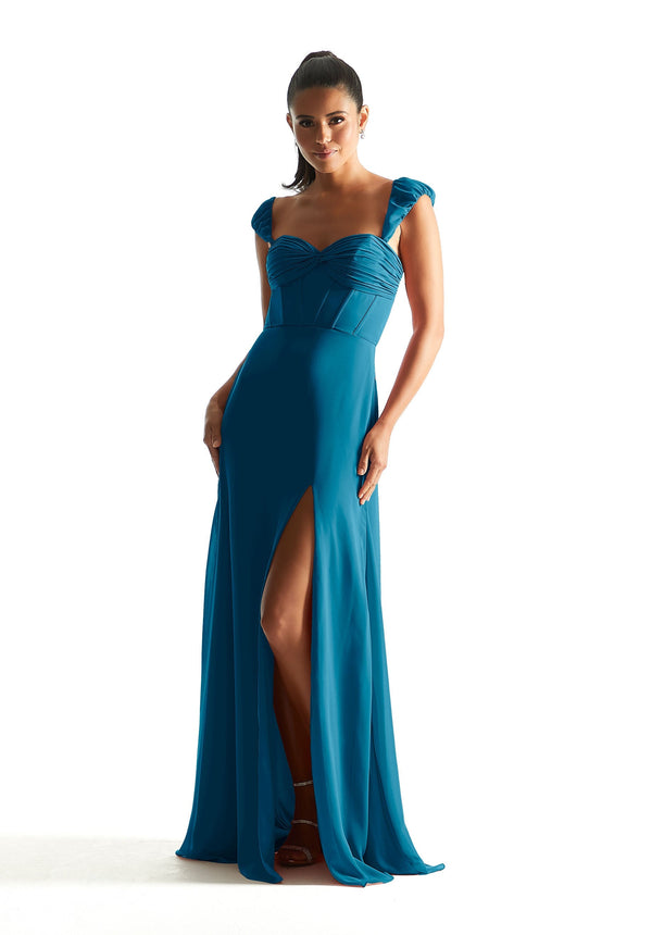 MGNY Madeline Gardner New York 21855 Slit Formal Long Corset Dress