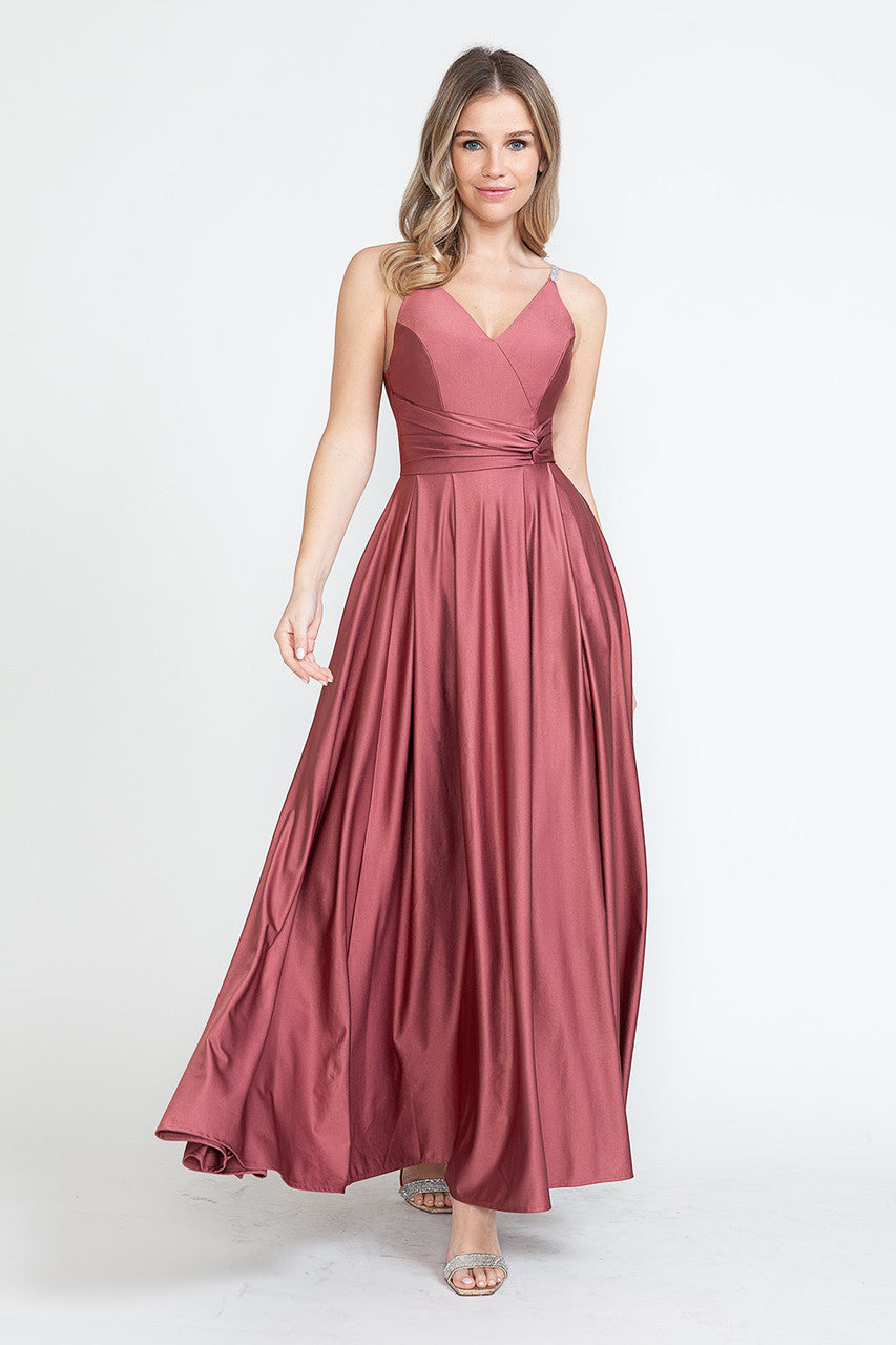 Formal Dresses A Line Formal Slit Long Prom Dress Lenovia 5275 Mauve-Satin-5275-A Line