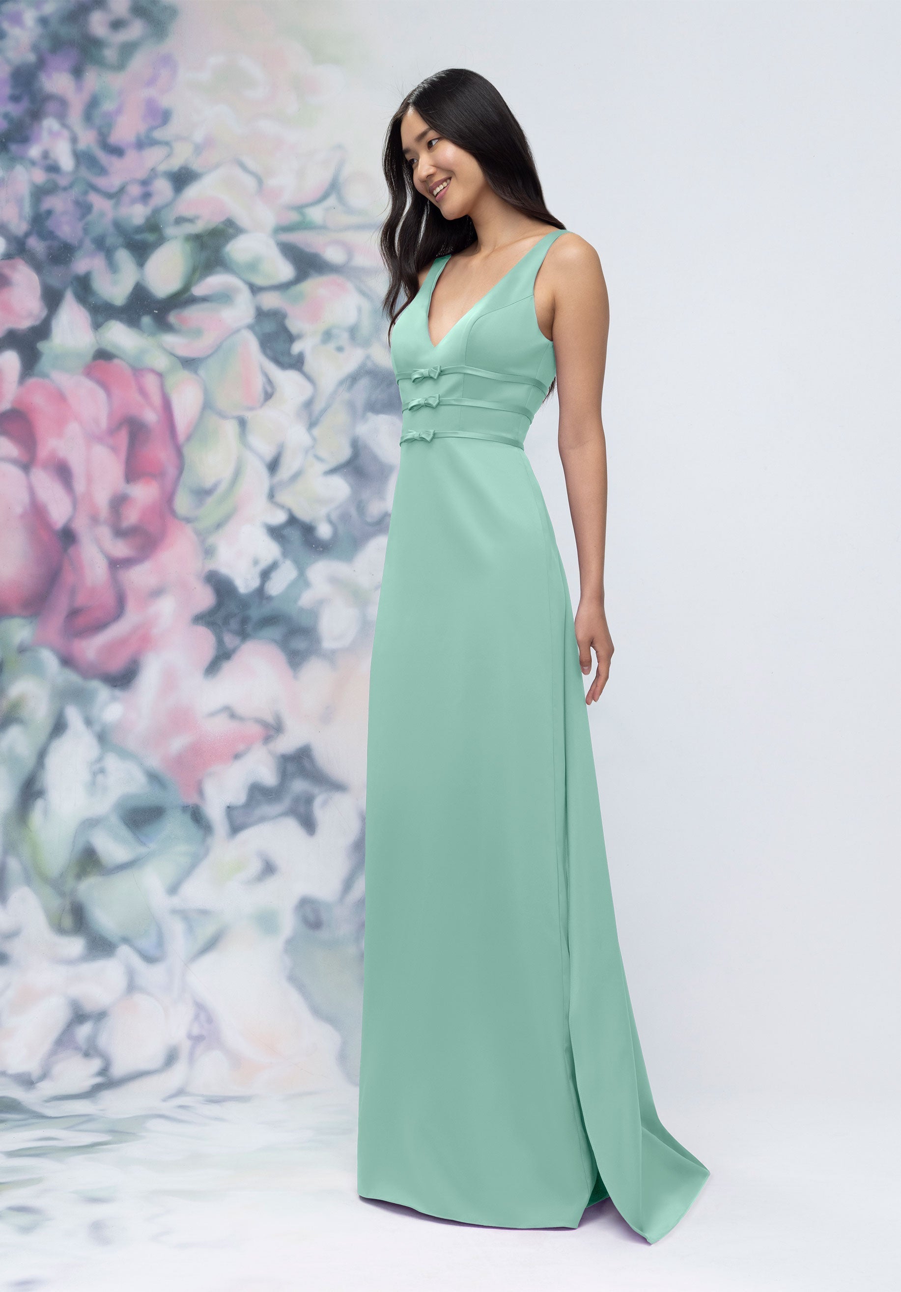 Formal Dresses Formal Slit Long Gown Mint-Satin-3030013-Train