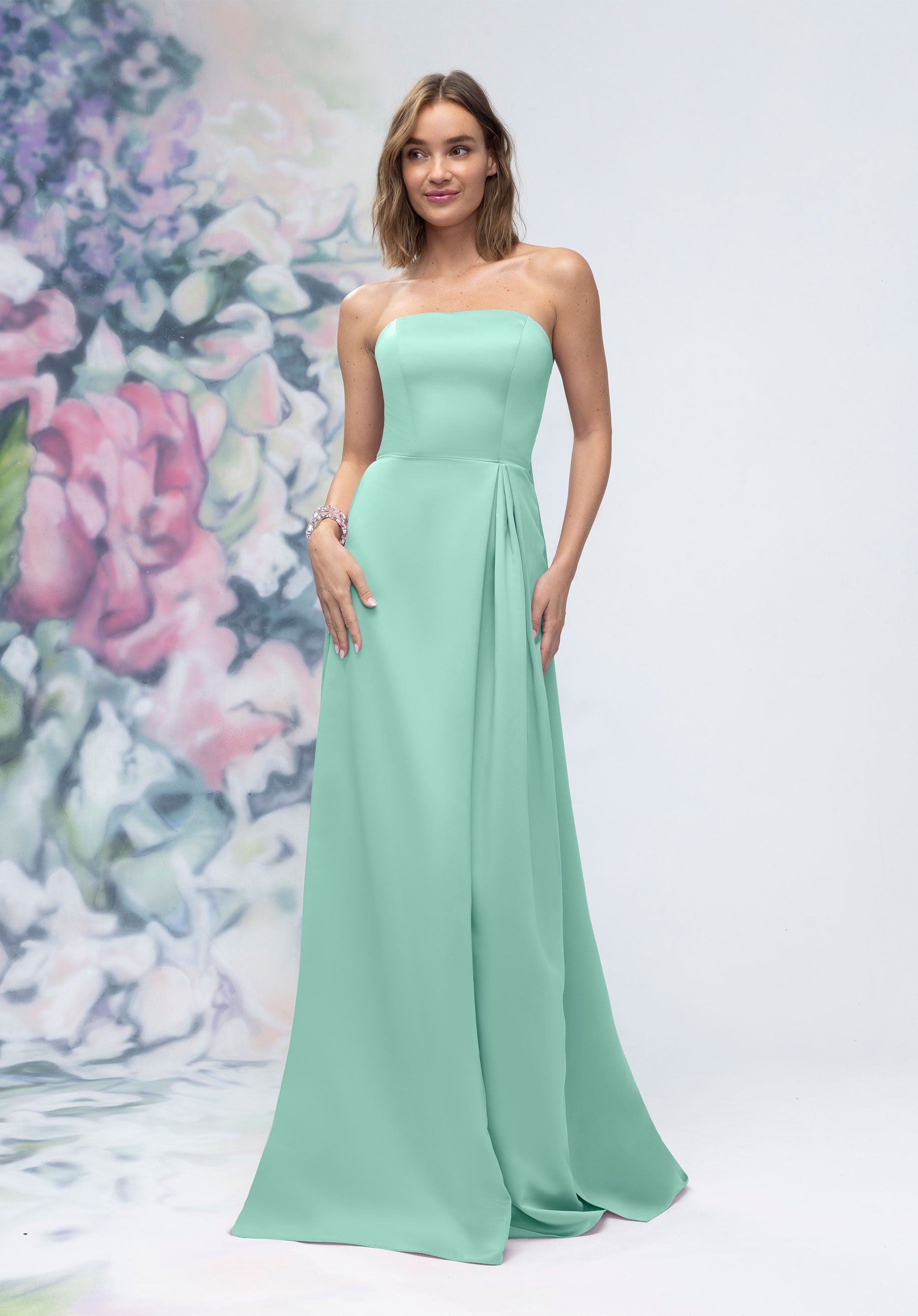 Formal Dresses Evening Formal Long Dress Mint-Satin-3030014-Pleated