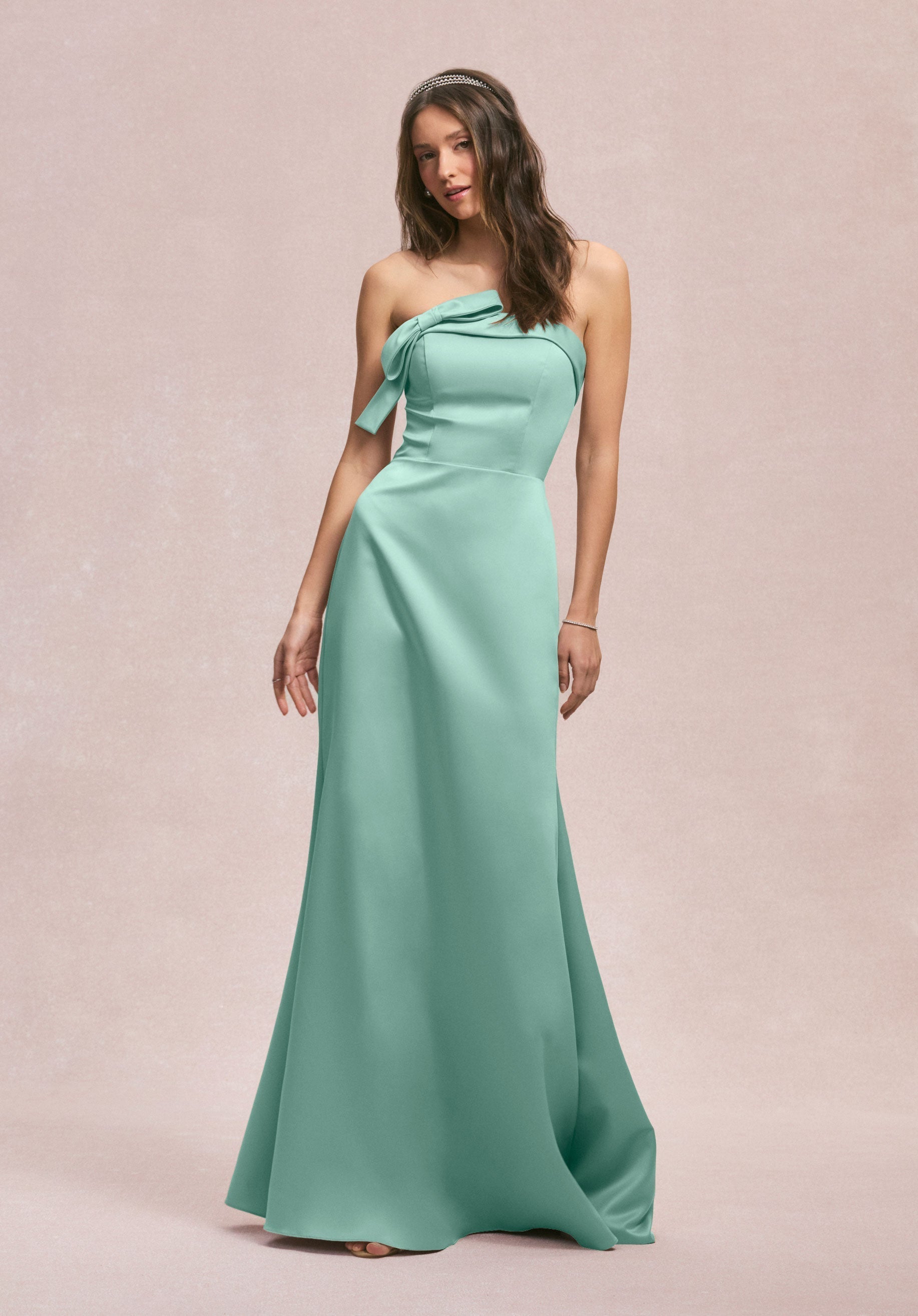 Formal Dresses Fitted Long Formal Evening Dress Mint-Satin-31246-Fitted