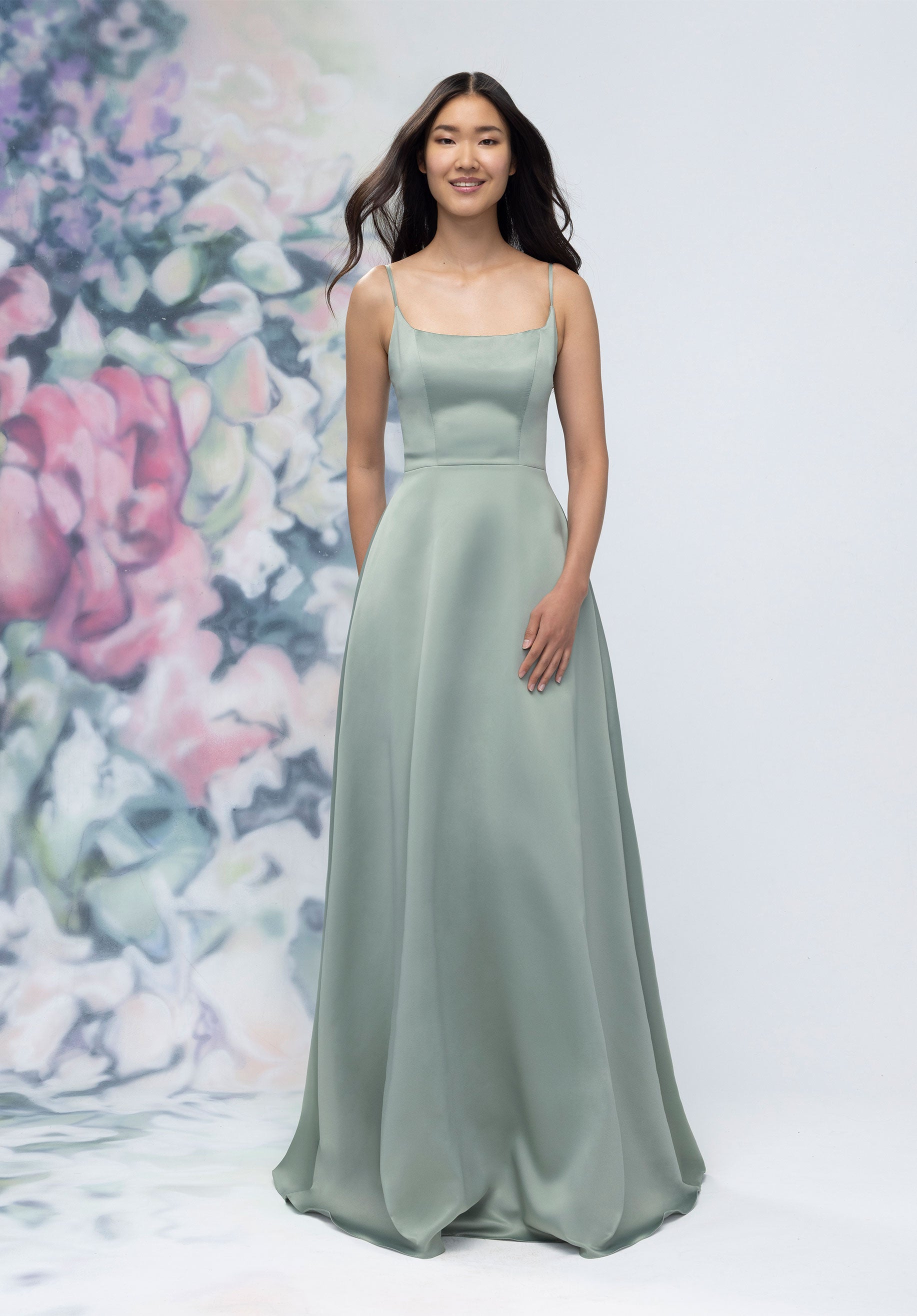 Formal Dresses Long Formal Evening Gown Moss-Satin-3030017-A Line
