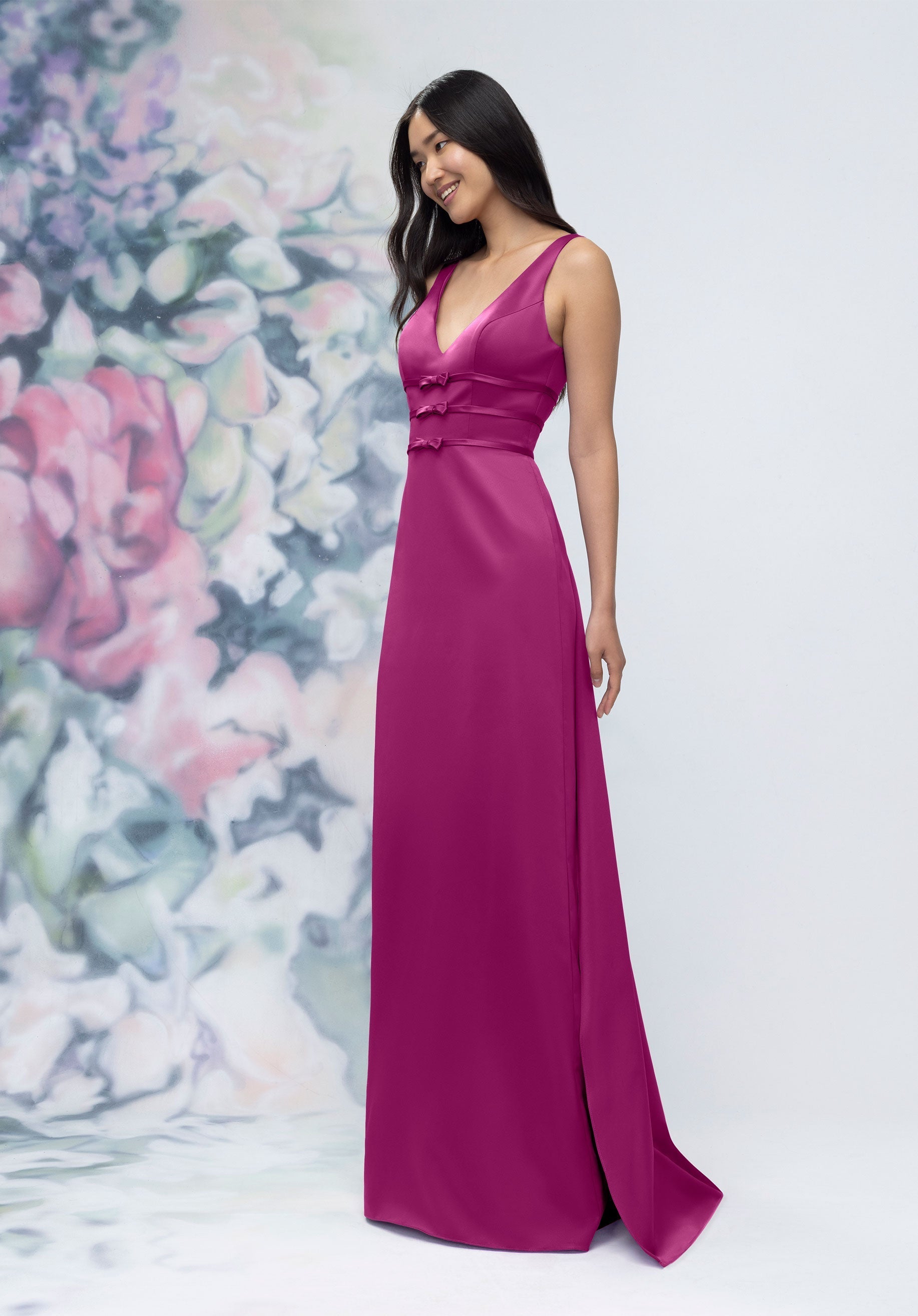 Formal Dresses Formal Slit Long Gown Mulberry-Satin-3030013-Train