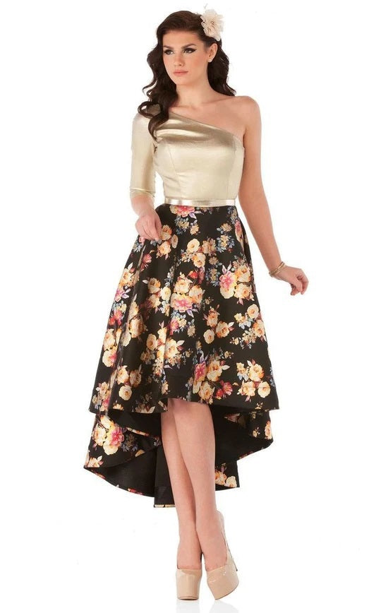 MNM Couture N0012 High Low Fitted Floral Prom Formal Dress