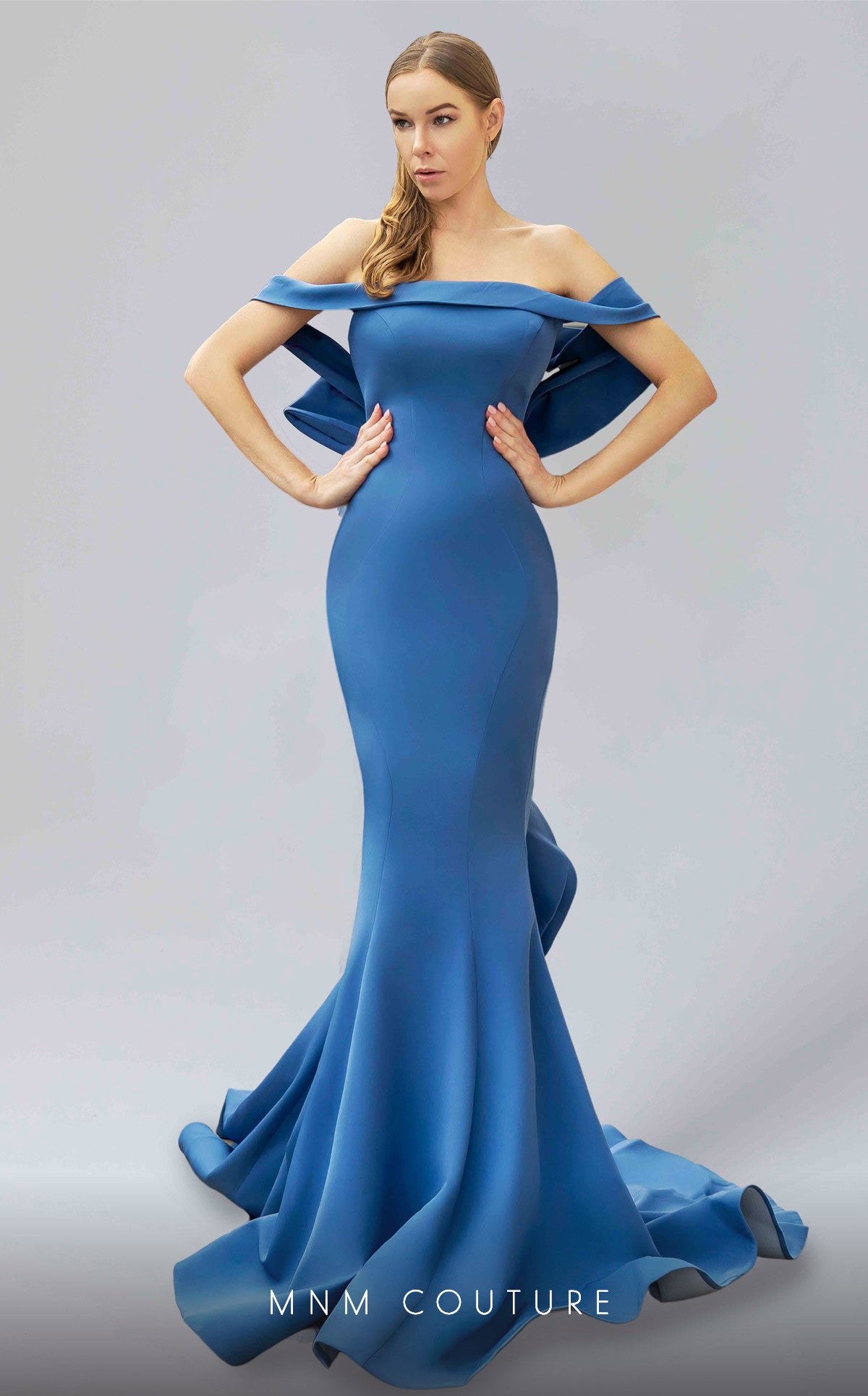 MNM Couture N0145 Long Evening Gown Mermaid Ruffle Formal Dress