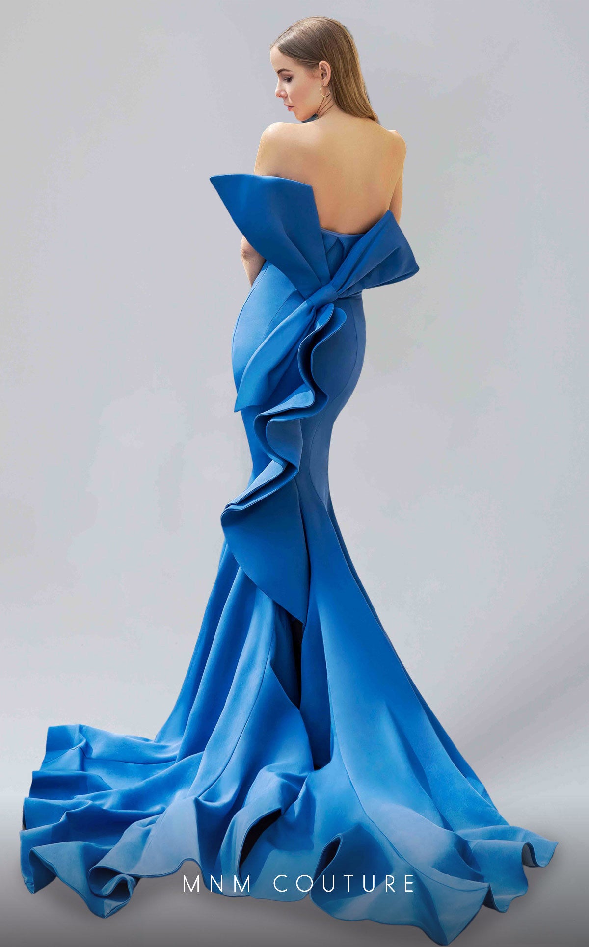 MNM Couture N0145 Long Evening Gown Mermaid Ruffle Formal Dress