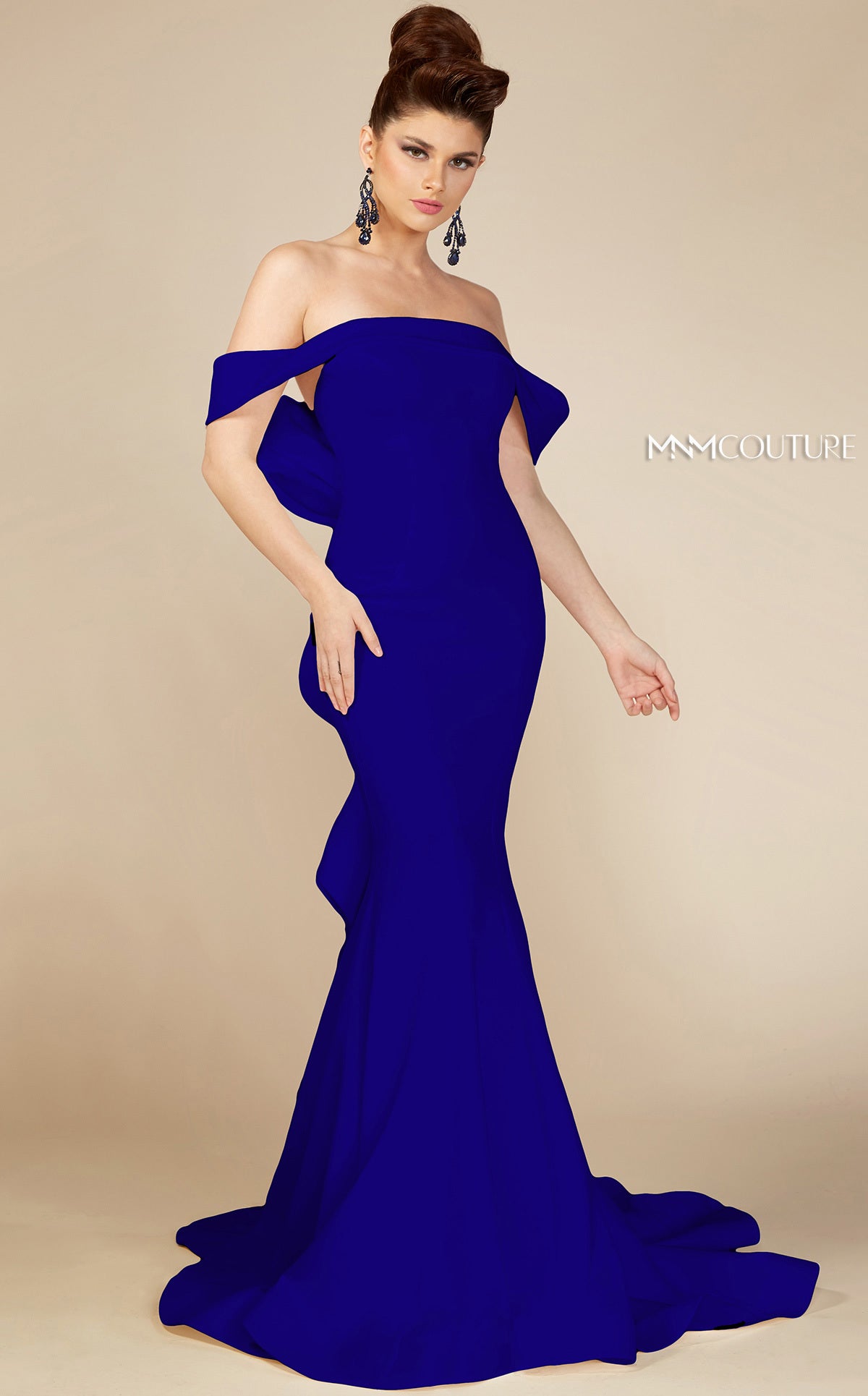 MNM Couture N0145 Long Evening Gown Mermaid Ruffle Formal Dress