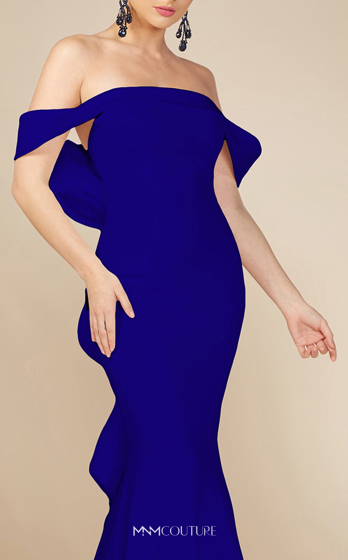 MNM Couture N0145 Long Evening Gown Mermaid Ruffle Formal Dress