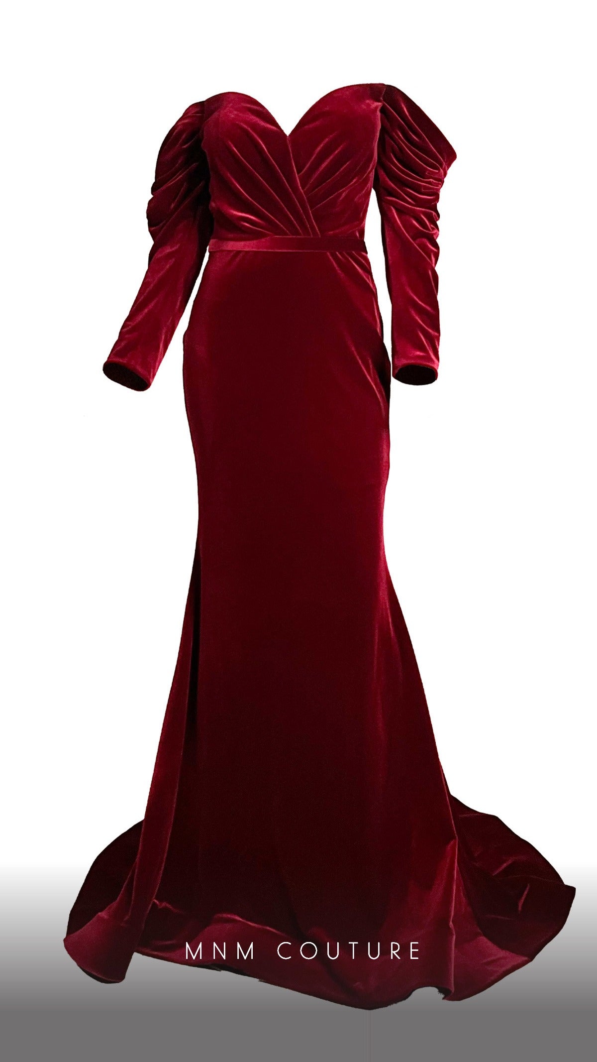 MNM Couture Off-Shoulder Velvet Mermaid Gown N0230A