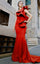 Formal Dresses Pleated Long Mermaid Ruffled Evening Formal Dress Red