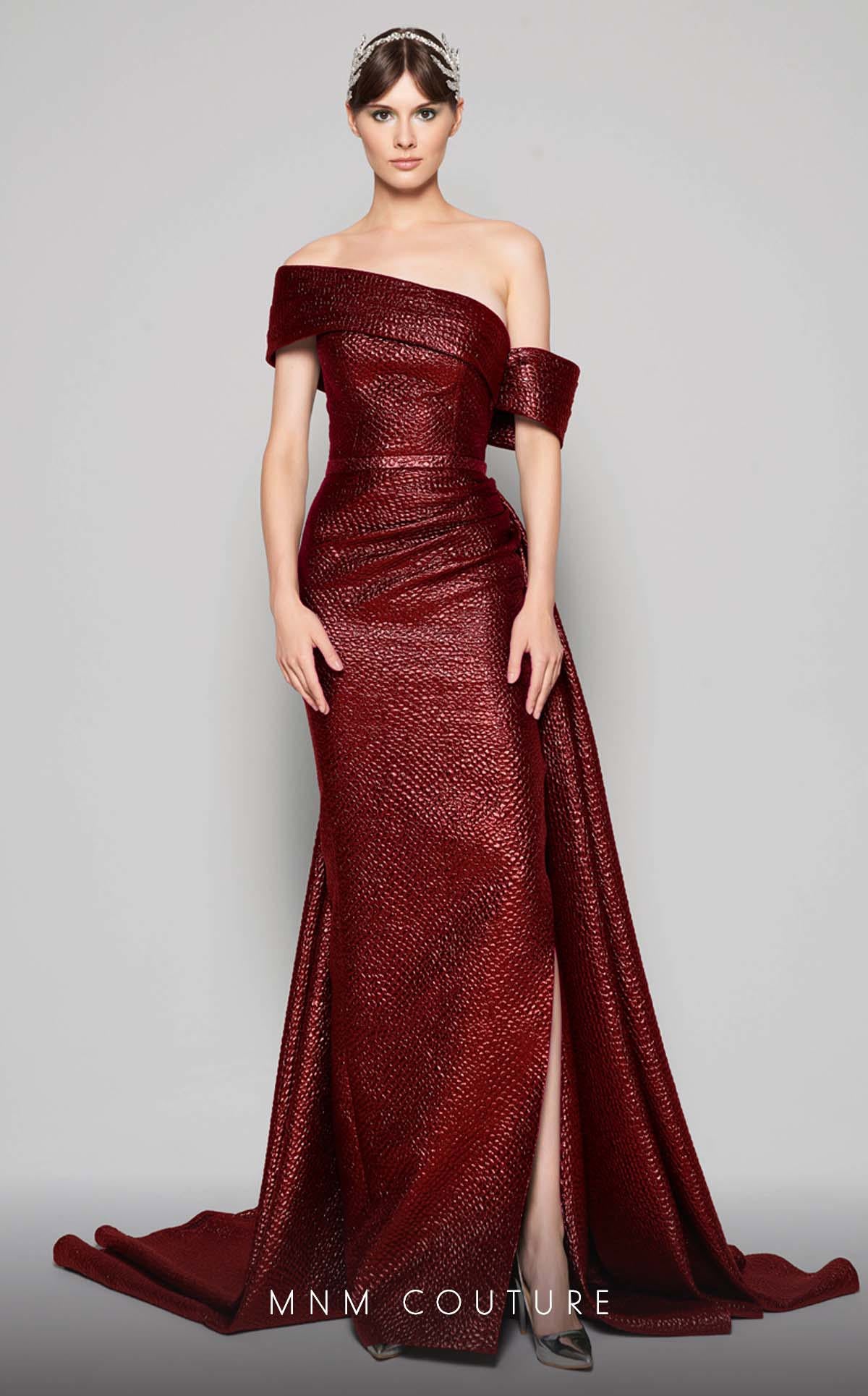 MNM Couture N0356 Fitted Long Formal Slit Evening Prom Dress