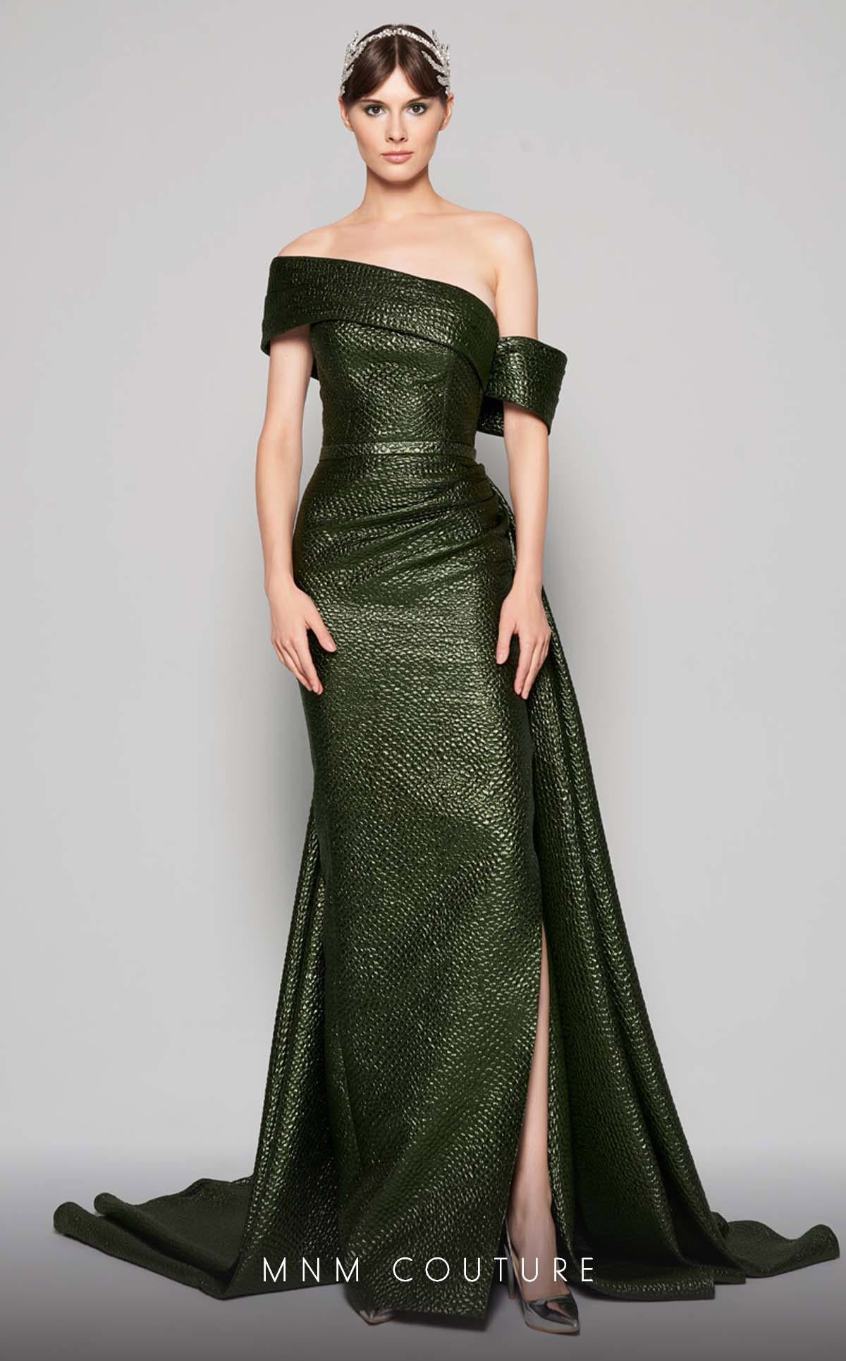 MNM Couture N0356 Fitted Long Formal Slit Evening Prom Dress