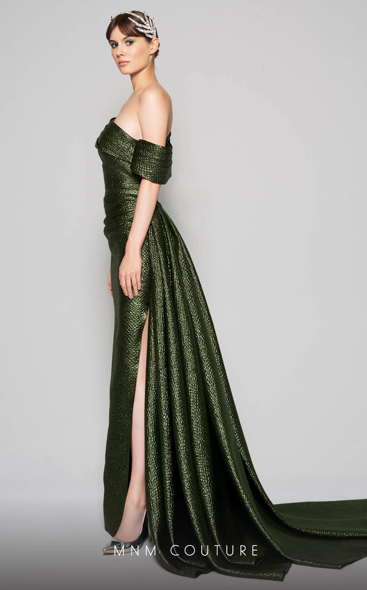MNM Couture N0356 Fitted Long Formal Slit Evening Prom Dress