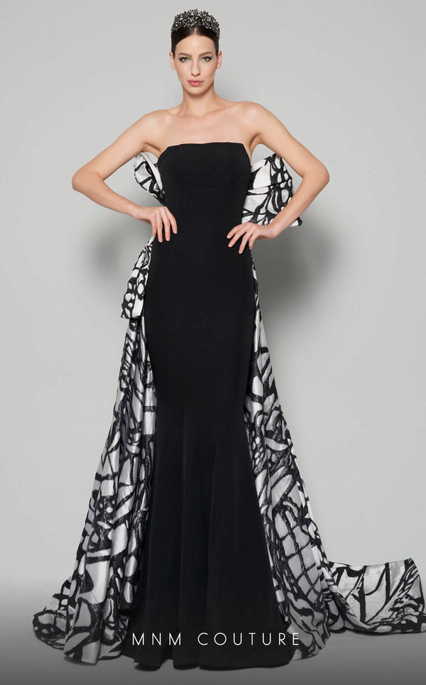 MNM Couture N0395 Prom Long Fitted Formal Overskirt Evening Prom Dress