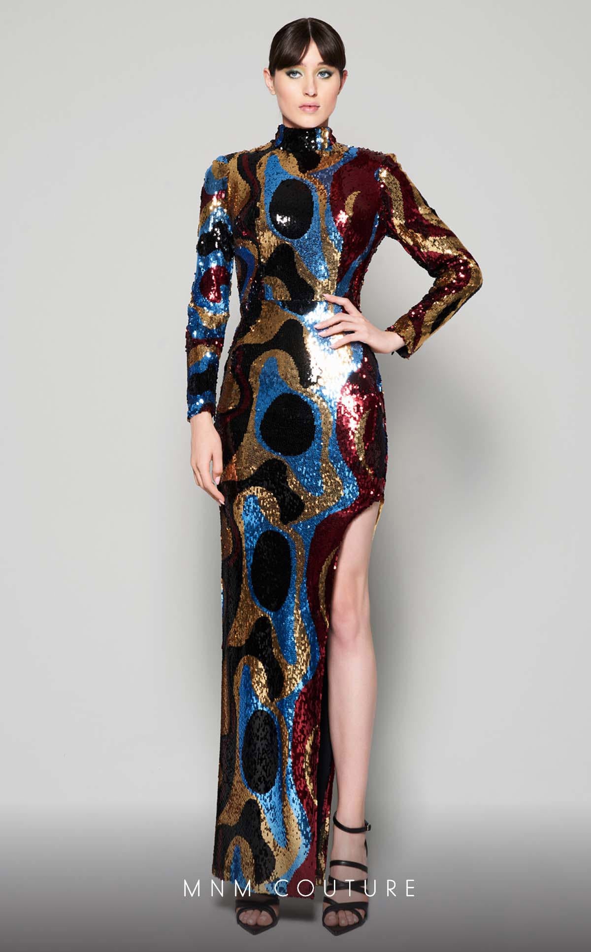 Formal Dresses Fitted Long Sleeve Formal Sequin Evening Dress Black