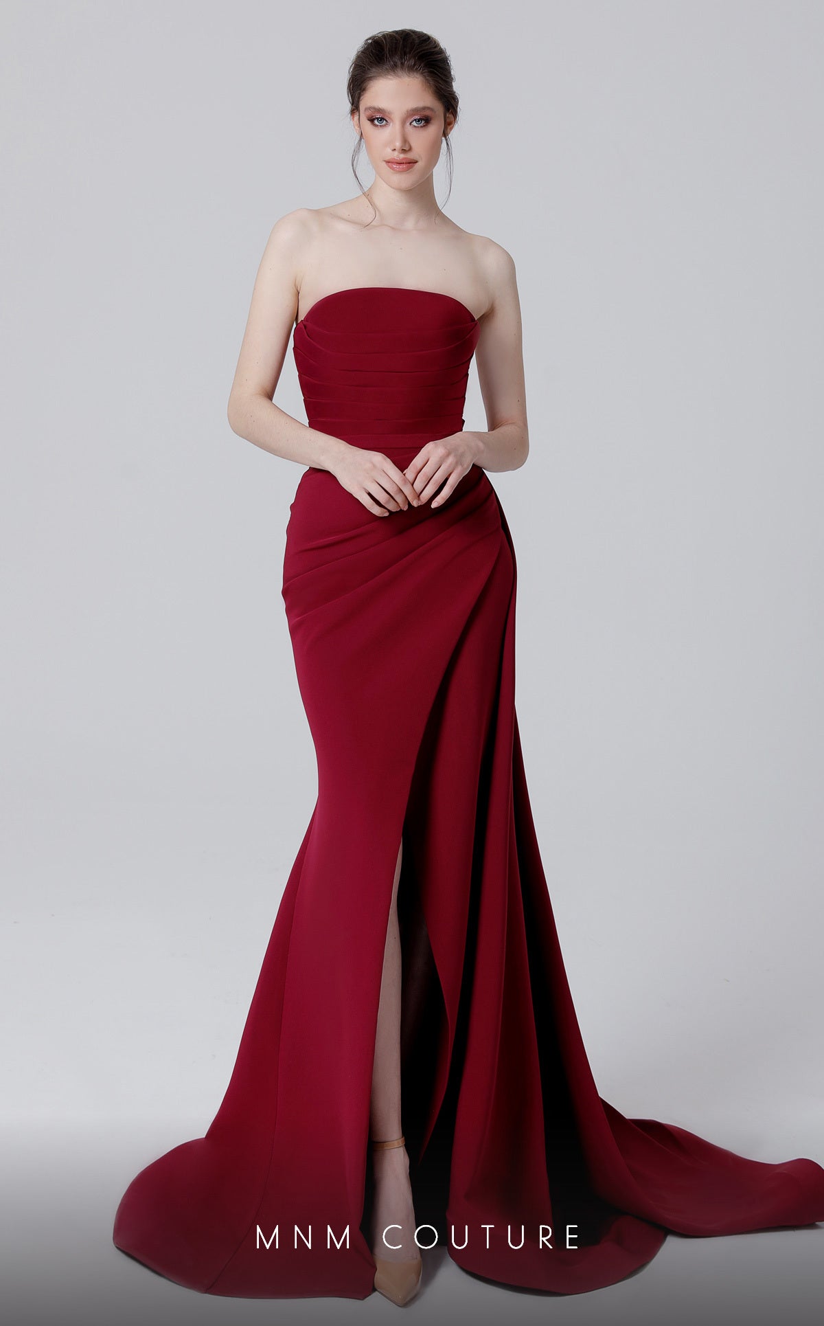 MNM Couture N0464 Long Fitted Formal Evening Slit Mermaid Dress