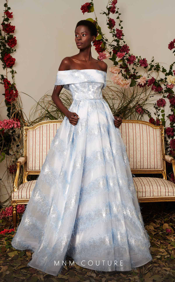 MNM Couture N0505 Long Ball Gown Pleated Formal Dress