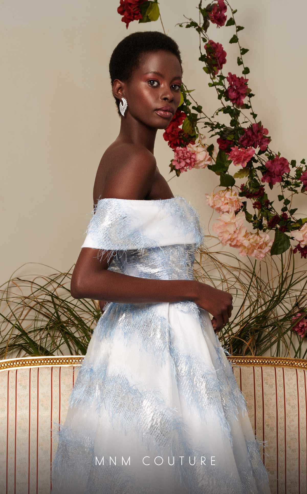 MNM Couture N0505 Long Ball Gown Pleated Formal Dress