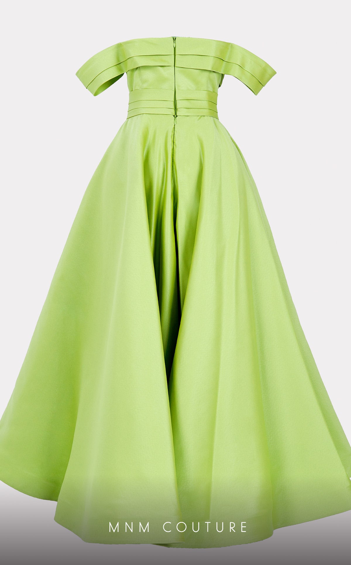 Off-the-Shoulder Tea-Length Satin Evening A-Line MNM Couture N0511