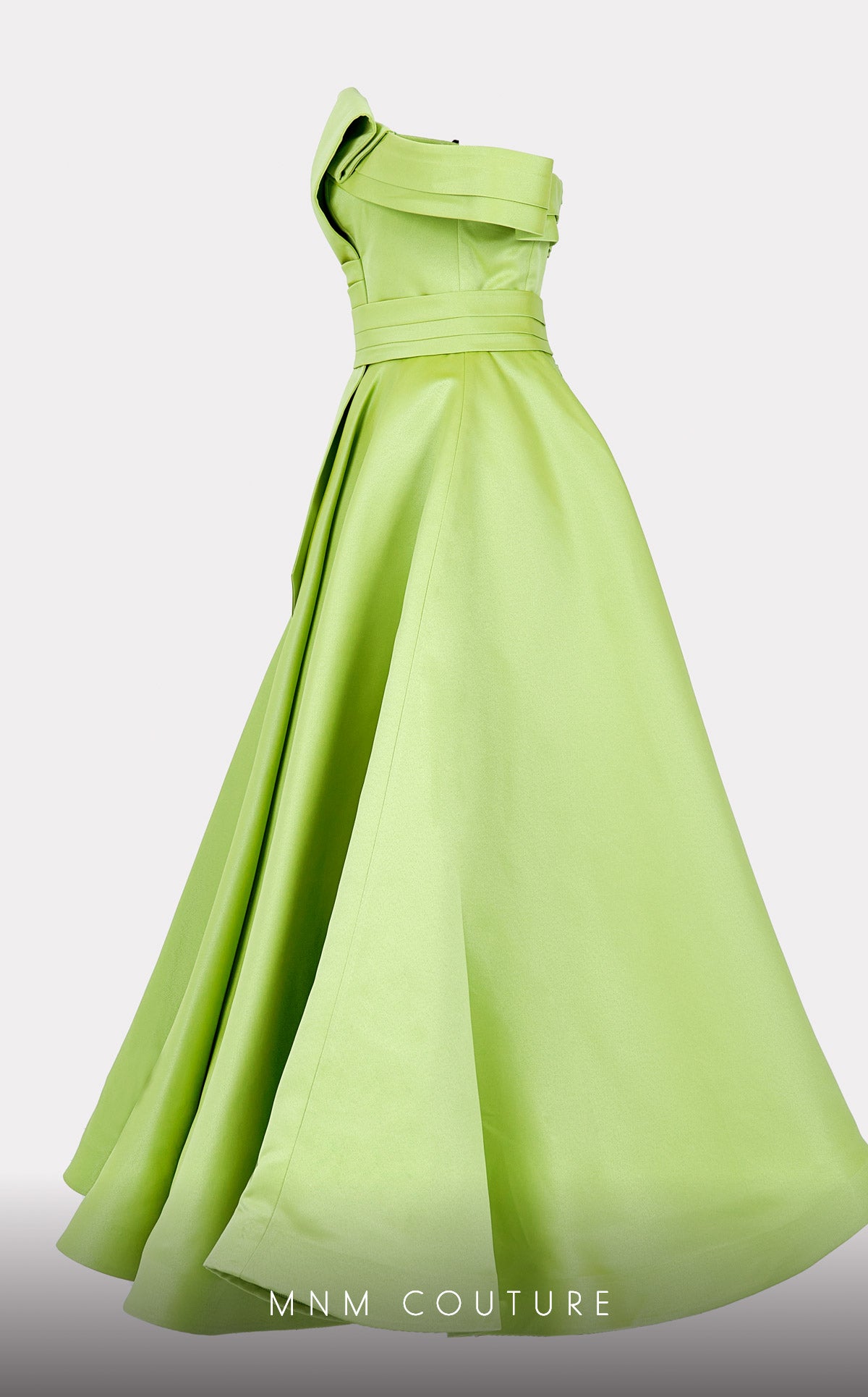 Off-the-Shoulder Tea-Length Satin Evening A-Line MNM Couture N0511