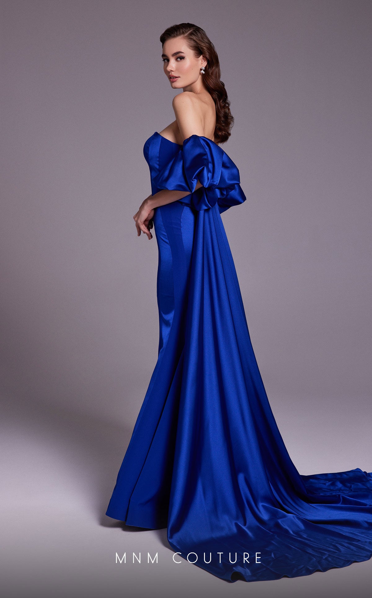 MNM Couture N0526A Long Fitted Overskirt Mermaid Formal Dress