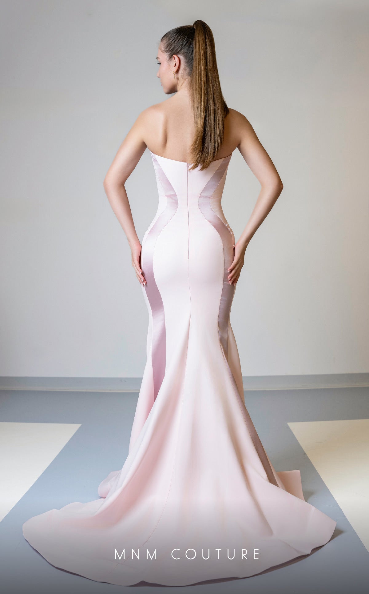 MNM Couture N0526A Long Fitted Overskirt Mermaid Formal Dress