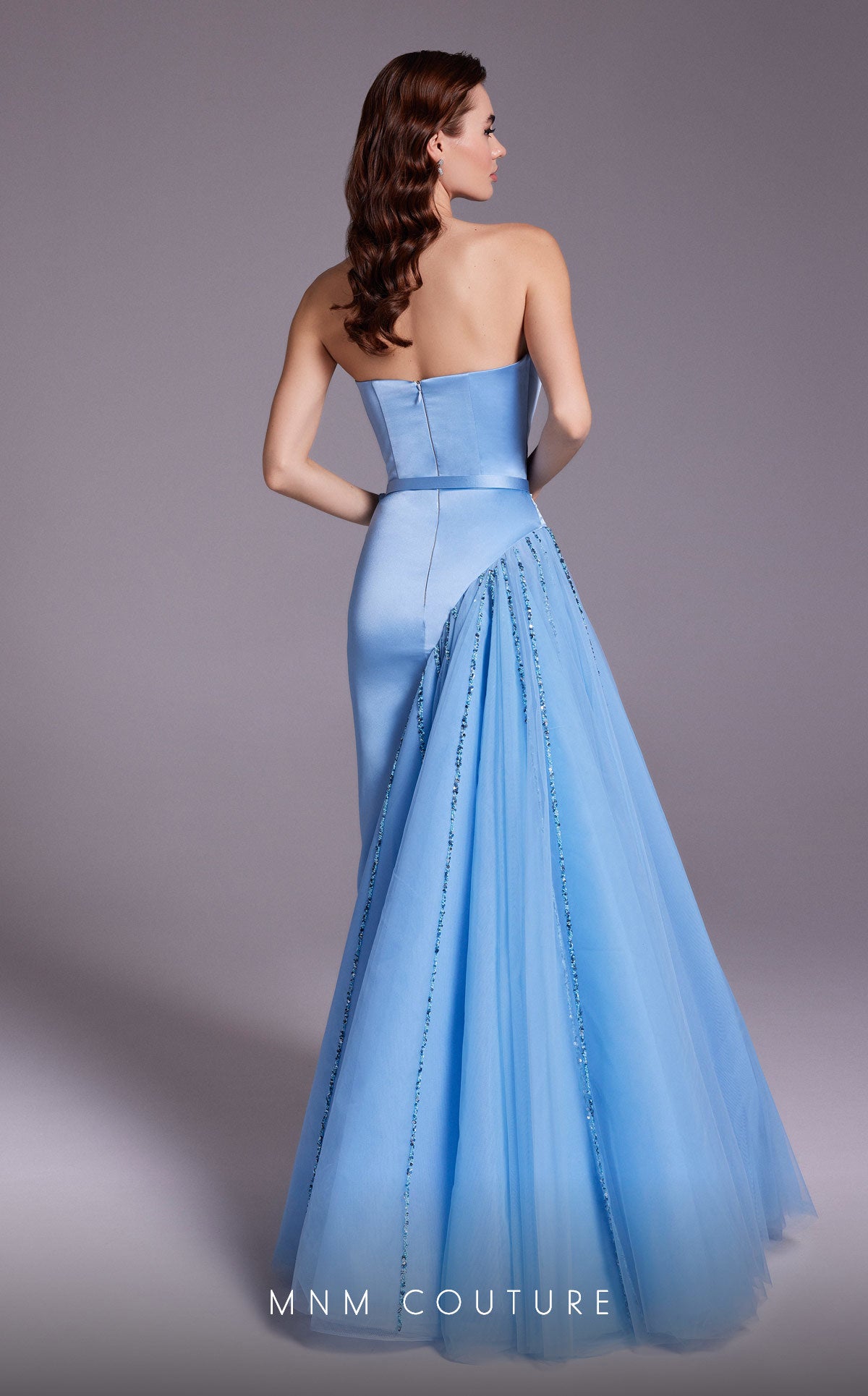 MNM Couture N0536 Beaded Sequin Long Formal Aline Prom Dress