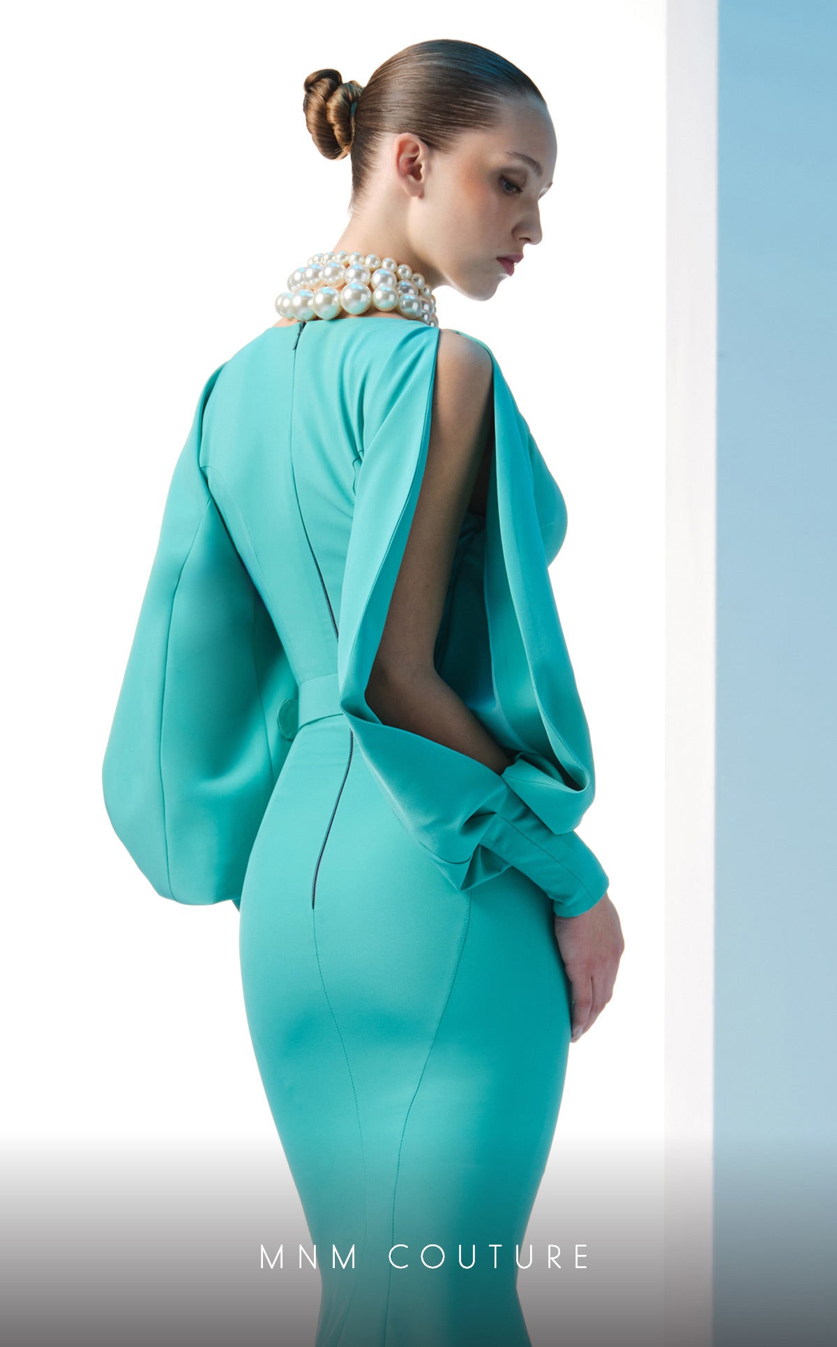 MNM Couture N0605 Long Sleeve Formal Mermaid Evening Dress