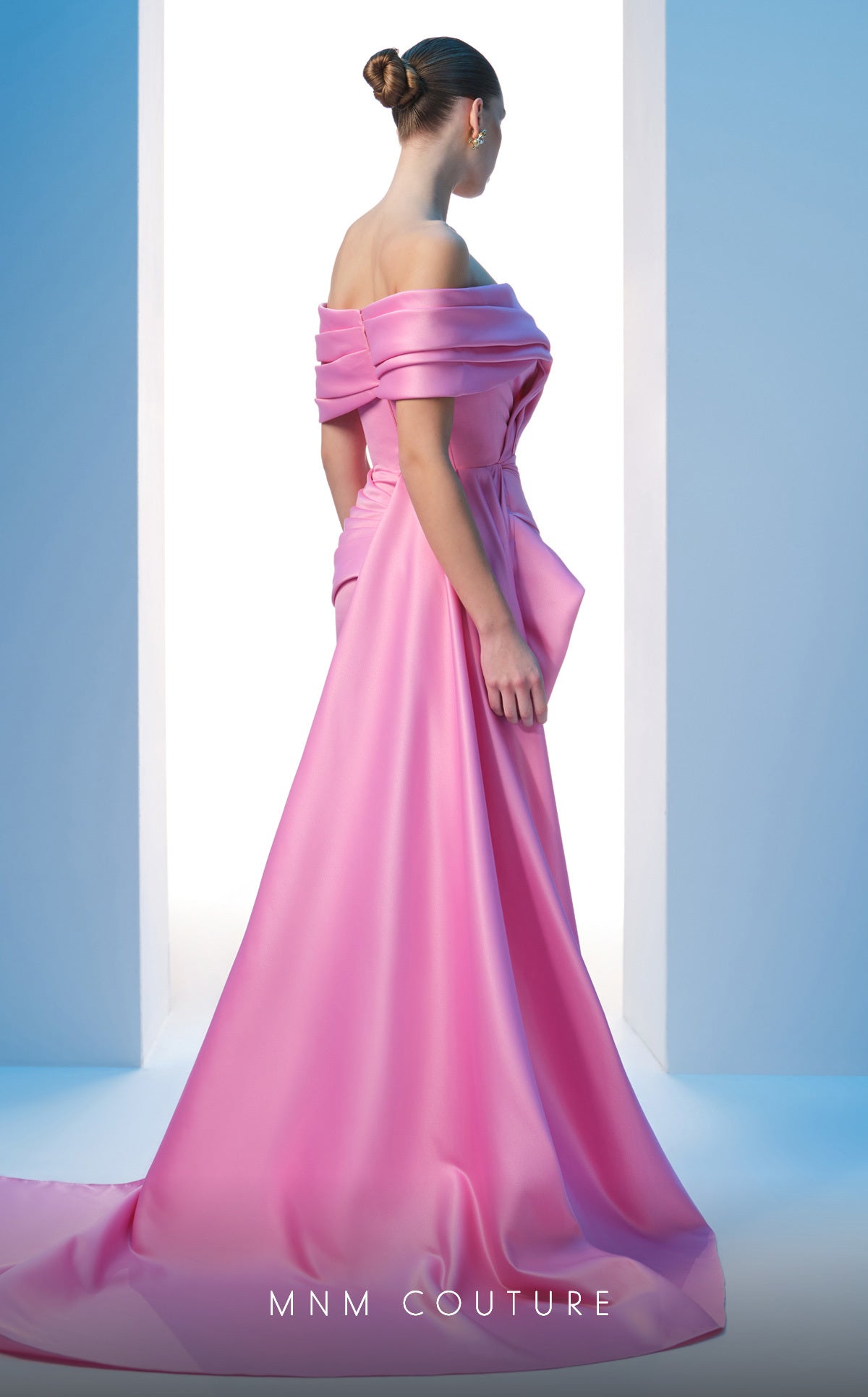 MNM Couture N0607 Pleated Long Formal Peplum Evening Prom Dress