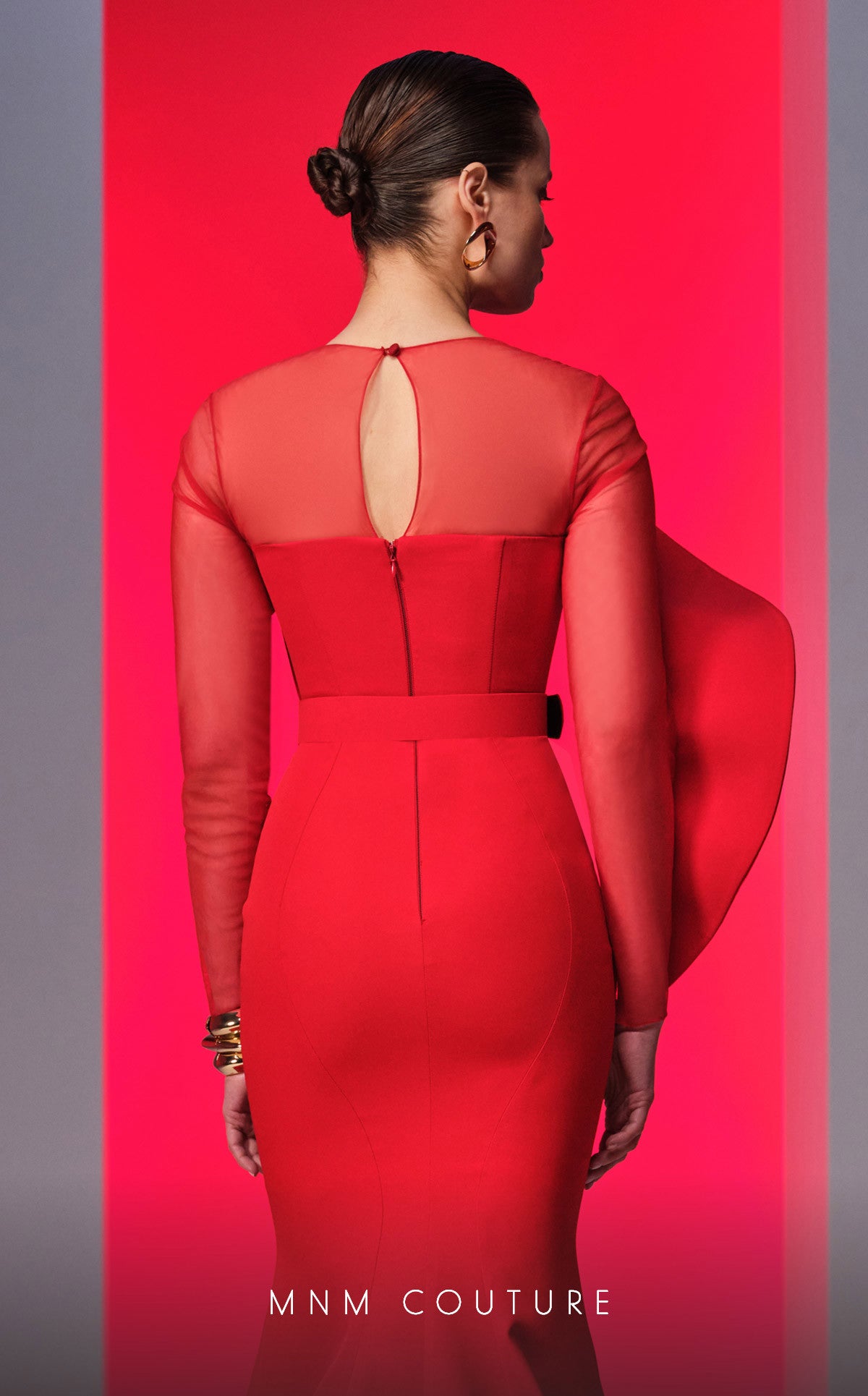 MNM Couture N0613 Long Sleeve Formal Mermaid Evening Dress