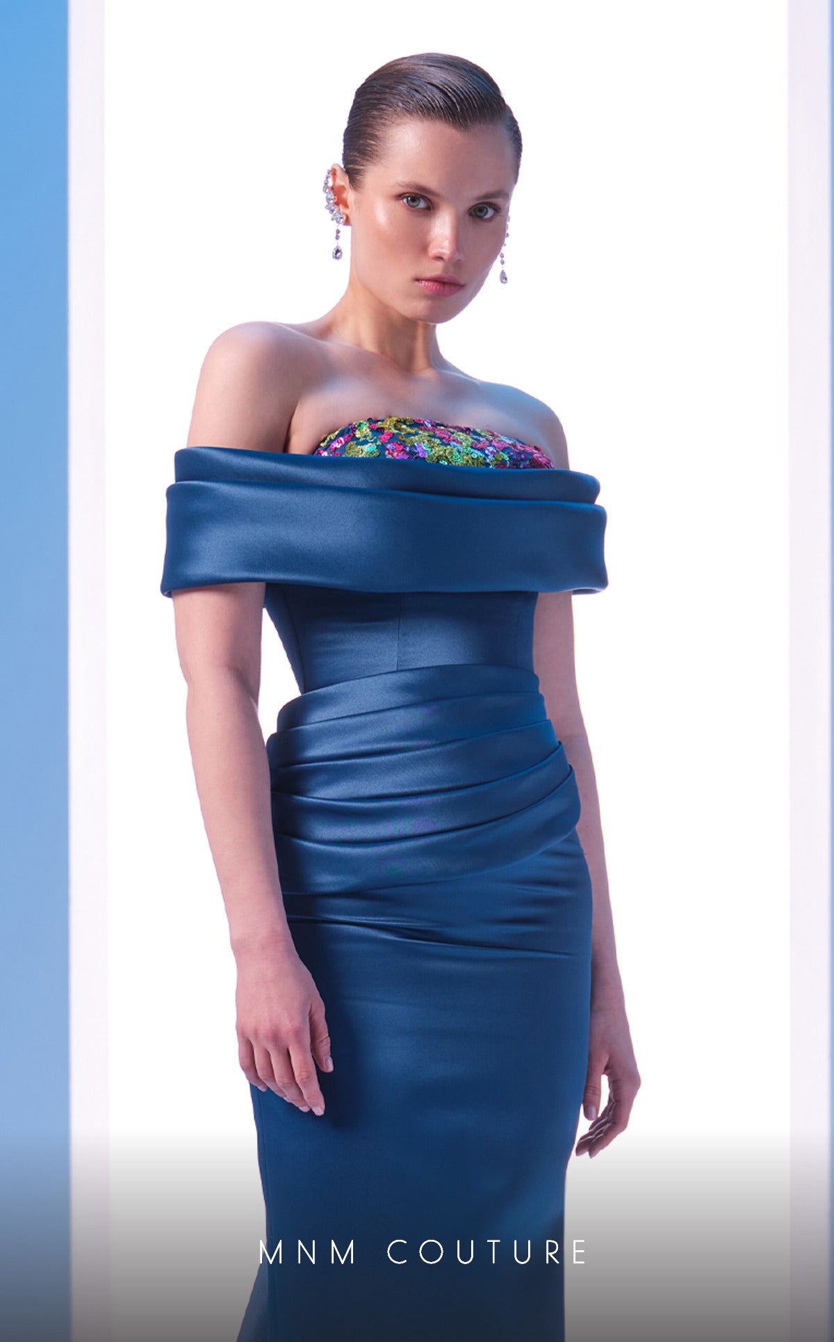 Mother of the Bride Dresses Pleated Fitted Long Formal Mother of the Bride Dress Petrol