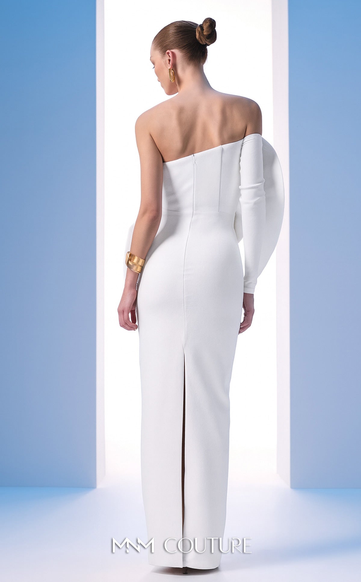 Strapless Straight Neck Floor-Length Crepe Formal Sheath/Colu MNM Couture N0618