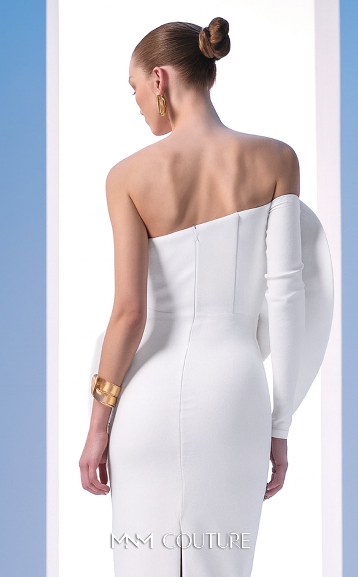 Strapless Straight Neck Floor-Length Crepe Formal Sheath/Colu MNM Couture N0618