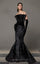Formal Dresses Pleated Velvet Long Mermaid Formal Prom Dress Black