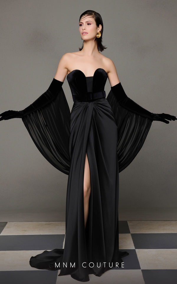 Long Pleated Formal Prom Dress MNM Couture N0634