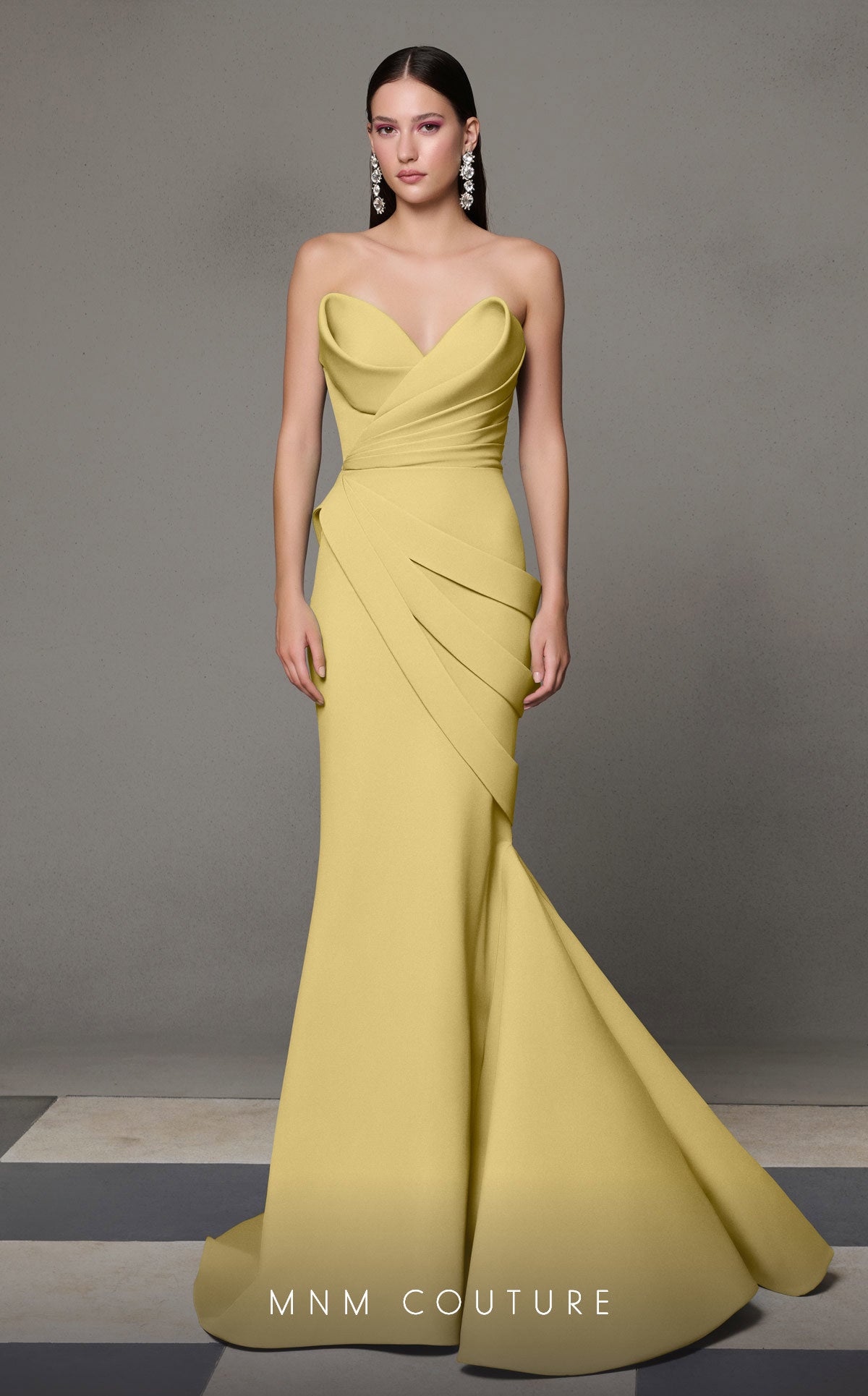 MNM Couture N0637 Prom Pleated Long Mermaid Formal Dress