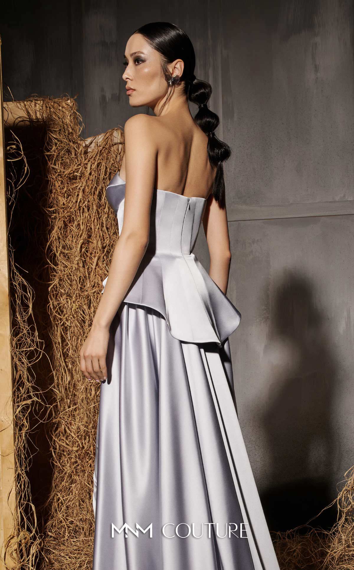 Formal Dresses Long Formal Prom Corset Floral Sequin Dress MNM Couture N0648 Black/Silver