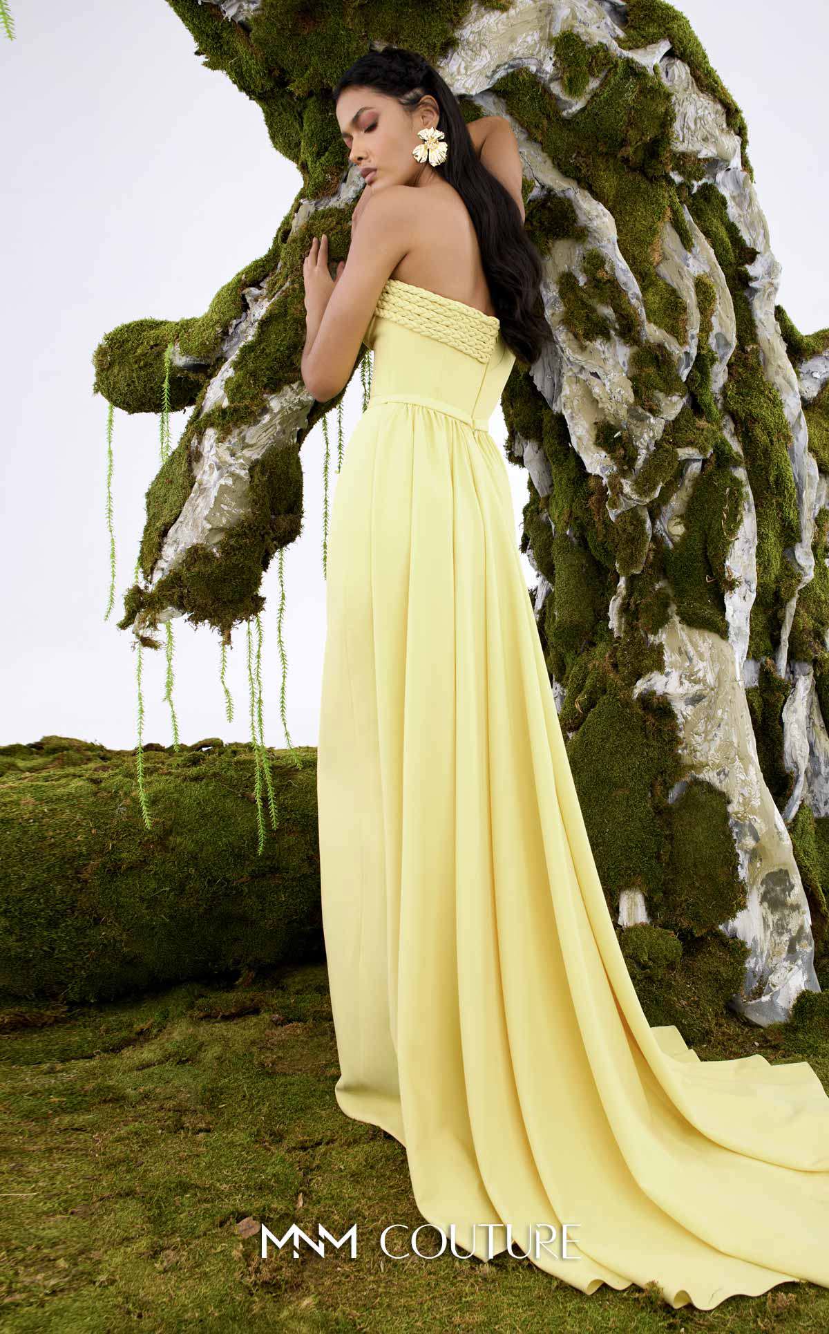 Prom Dresses Long Formal Pleated Prom Dress MNM Couture N0687 Yellow