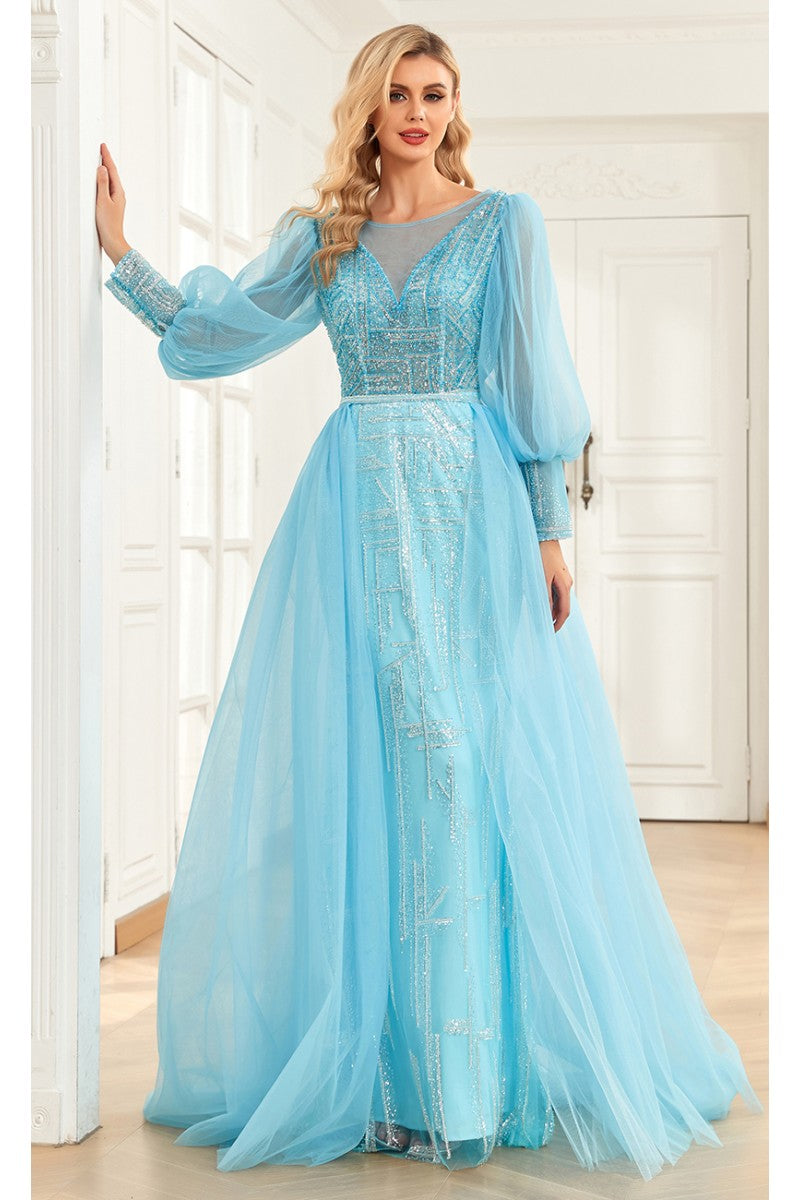 High Couture NR2276 Overskirt Long Formal A Line Evening Dress