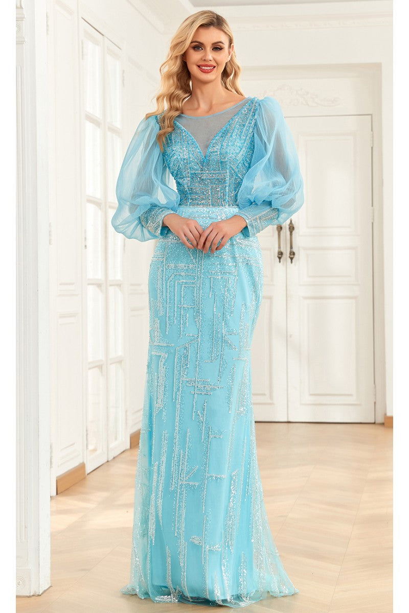 Formal Dresses Overskirt Long Formal A Line Evening Dress Baby Blue
