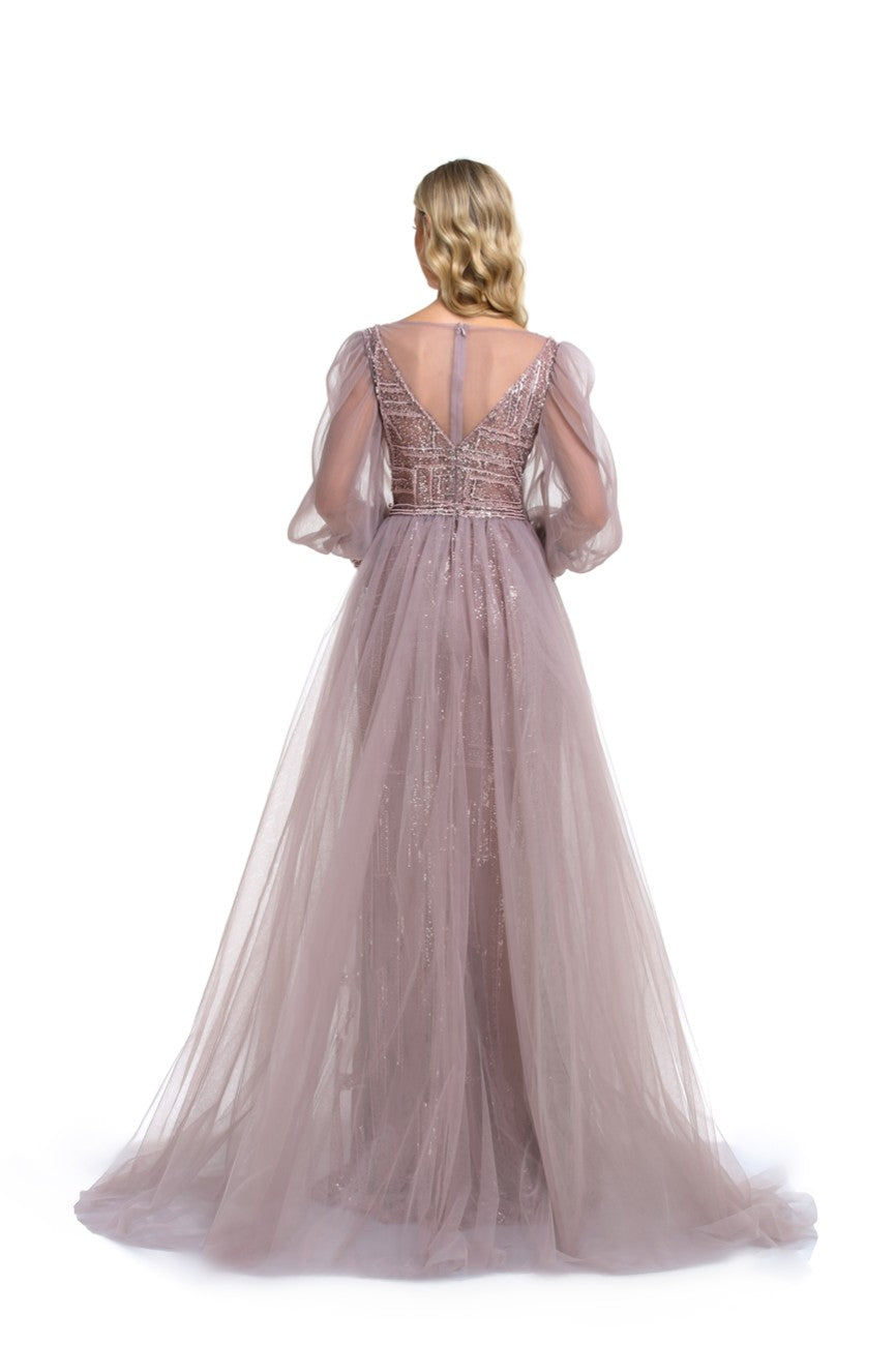 Formal Dresses Overskirt Long Formal A Line Evening Dress Rose Gold
